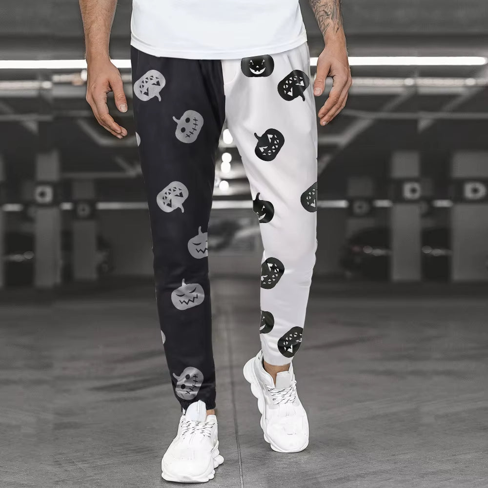 Men's Black White Cargo Pants