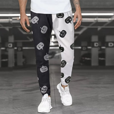 Men's Black White Cargo Pants