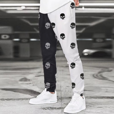 Men's Black White Cargo Pants