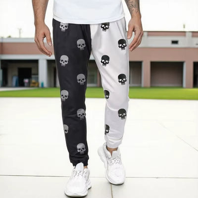 Men's Black White Cargo Pants