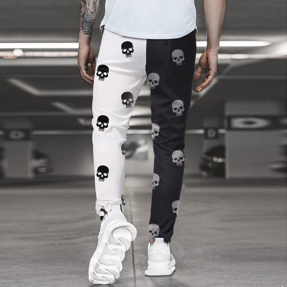 Men's Black White Cargo Pants